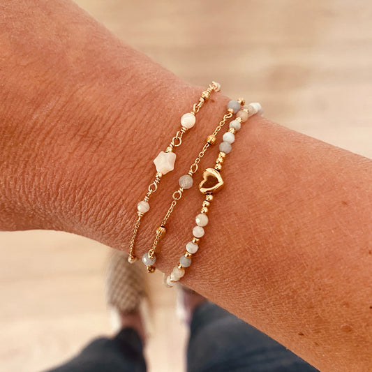 Bracelet Omnia, étoile en nacre et plaqué or - Vée bijoux, vue 2