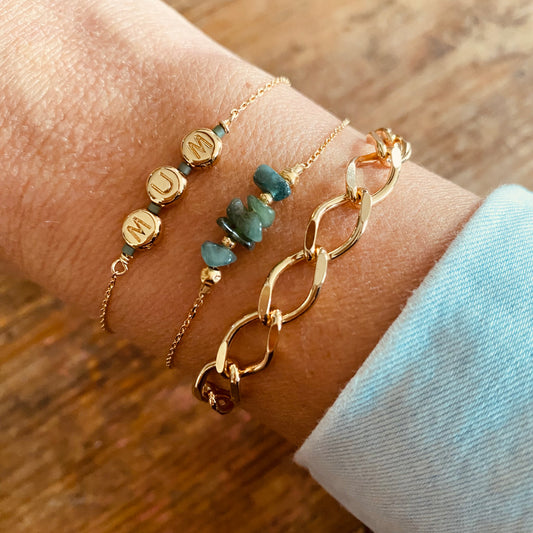 Bracelet Mouty, perles MUM en plaqué or - Vée bijoux, vue 2