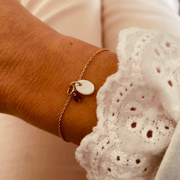 Bracelet Emilia | Nacre, tourmaline et plaqué or