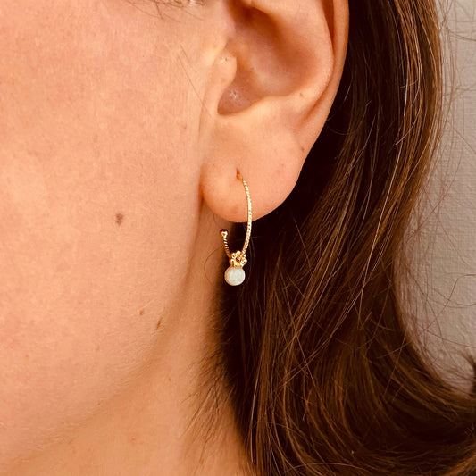 Boucles d'oreilles Saint Laure, amazonite et plaqué or - Vée bijoux, vue 2