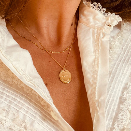 Collier Liberté, médaille en plaqué or - Vée bijoux, vue 2