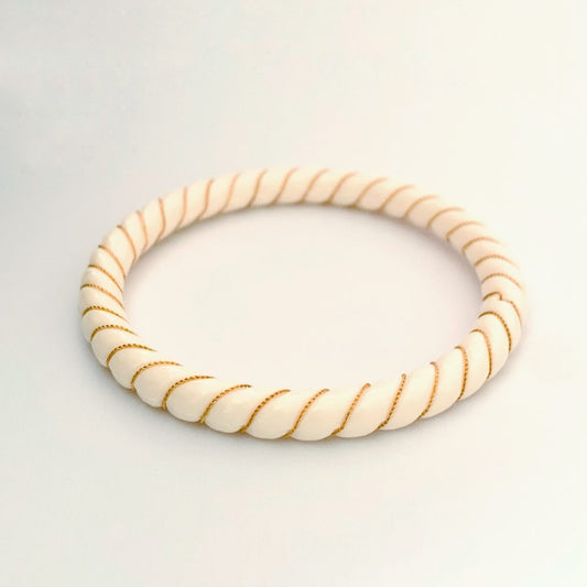 Bracelet Chantilly, jonc en résine écrue - Vée bijoux, vue 2
