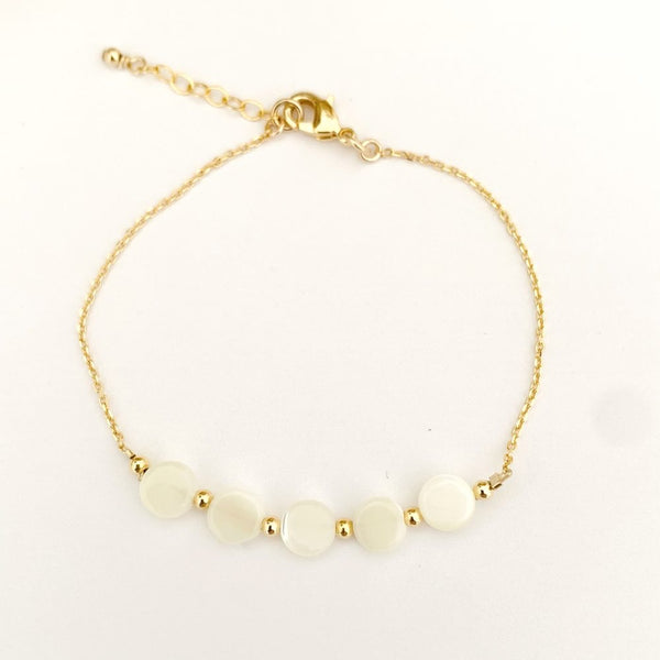 Bracelet Palina | Nacre blanche et plaqué or