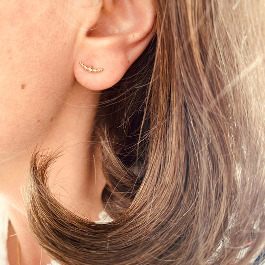 Boucles d'oreilles Citronnelle, puces en plaqué or - Vée bijoux, vue 2