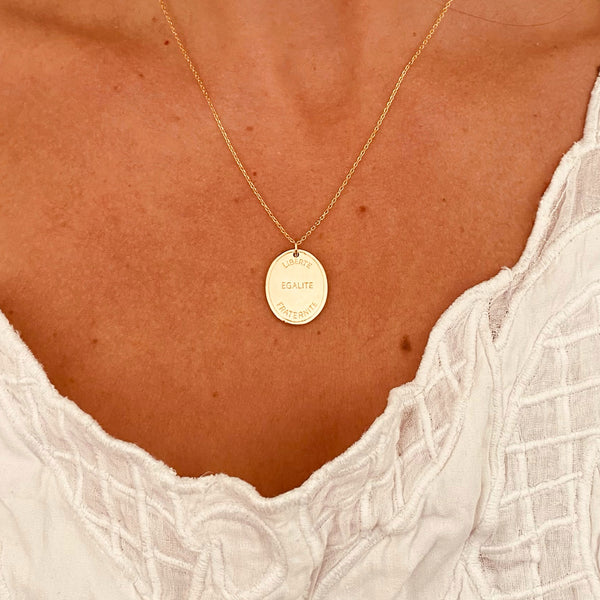 Collier Liberté | Médaille en plaqué or