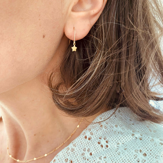 Boucles d'oreilles Coton, étoiles en plaqué or - Vée bijoux, vue 2