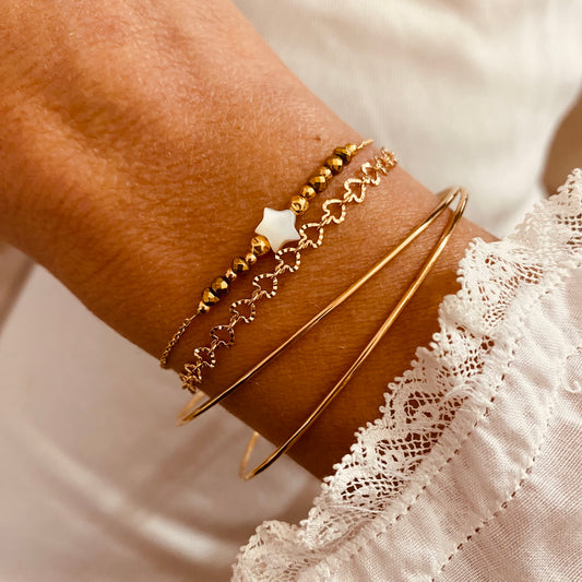 Bracelet Alma, nacre, hématite et plaqué or - Vée bijoux, vue 2