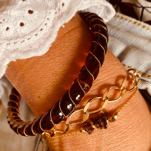 Bracelet Chantilly, jonc en résine écrue - Vée bijoux, vue 14