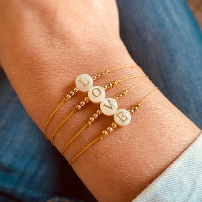 Perles alphabet en nacre