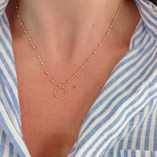 Collier Lima, anneau diamanté en plaqué or - Vée bijoux, vue 2