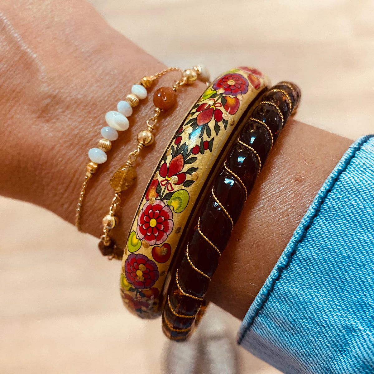Bracelet Bahia | Nacre et plaqué or