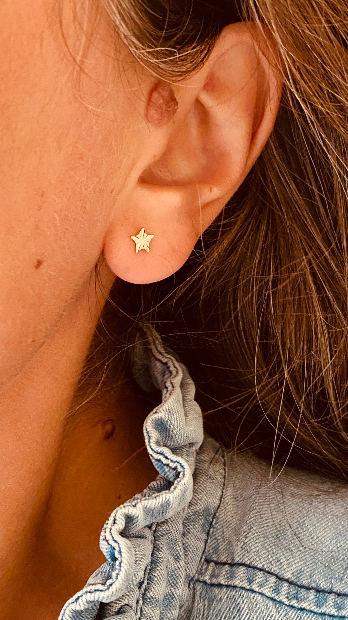 Boucles d'oreilles | Étoile striée